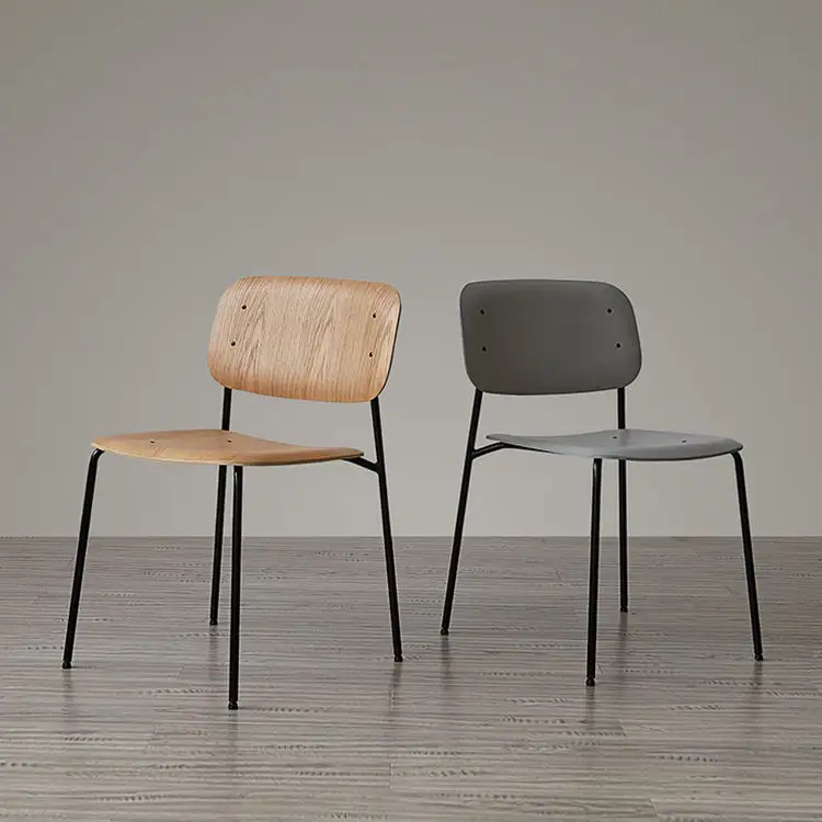 Промышленная мебель для кафе винтажный металлический стул с изогнутым деревянным сиденьем