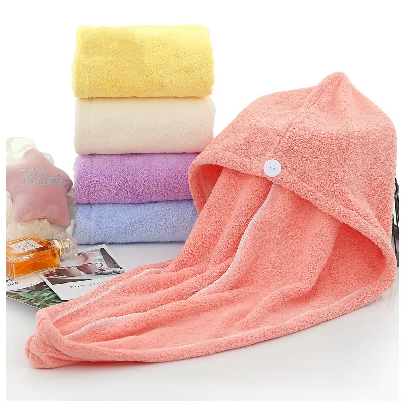 Custom Wholesale Woman Bath Luxury Shower Cap Microfiber Shower Bonnet Quick Dry Hair Towel Cap