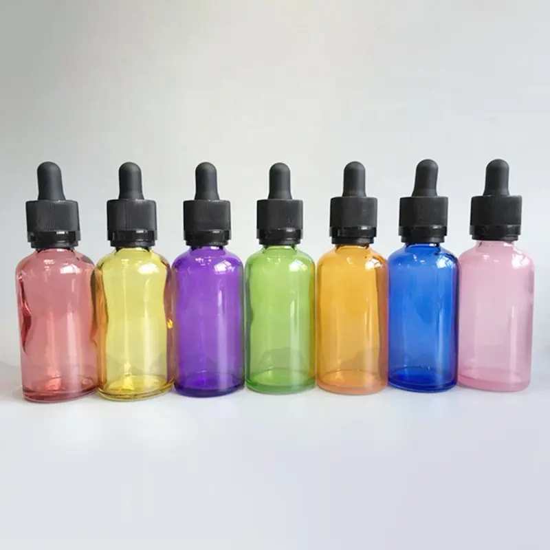 Fuyun Cosmetic Daily Packaging Bottle Glass Dropper Serum Bottle 15ml Spray Paint Colored Glass Essential Oil Dropper Bottle