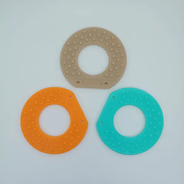 Various Colours Round Plastic Silicone Teething Ring For Baby Toys
