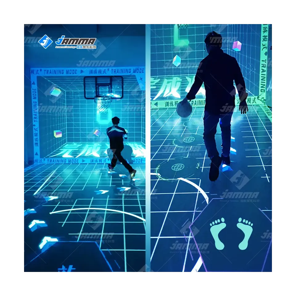 AR interactive basketball hologram projector lighting interactive floor projection system projector for entertainment fitness