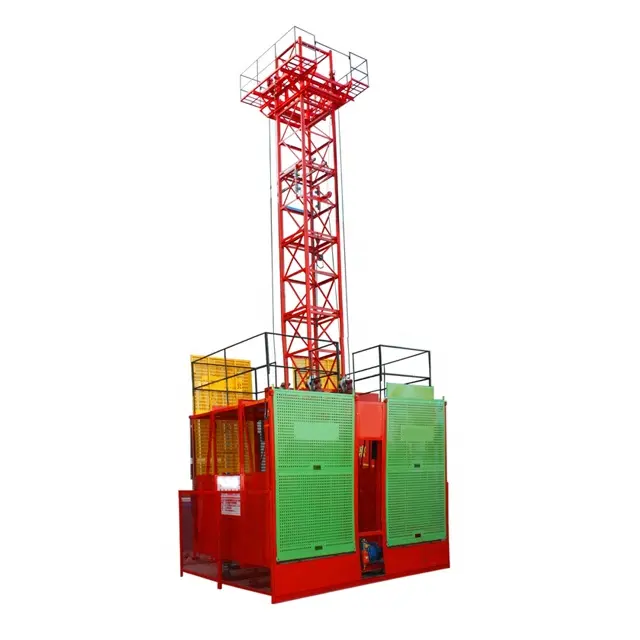 temvorary construction elevators building hoist sc200 passenger and goods double cage/cabin sc200/200 material hoist