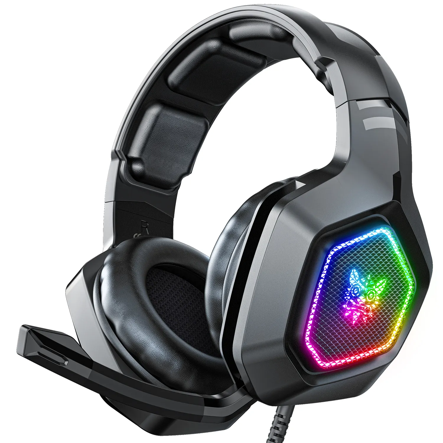 Onikuma New Arrival K10 Cool RGB Flowing LED 7.1 Surround Sound Gaming Headphones Headsets With Foldable Microphone