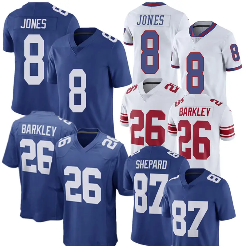 8 Daniel Jones Jersey 26 Saquon Barkley 87 Sterling Shepard Football Jerseys stitched Logos 10#MANNING