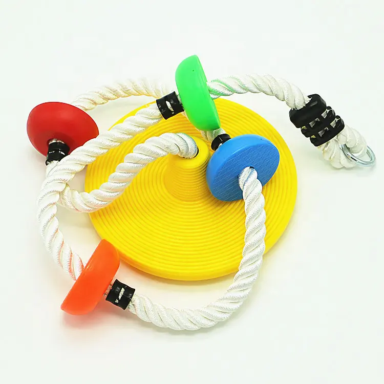 Garden outside hanging plastic disk climbing rope for kids