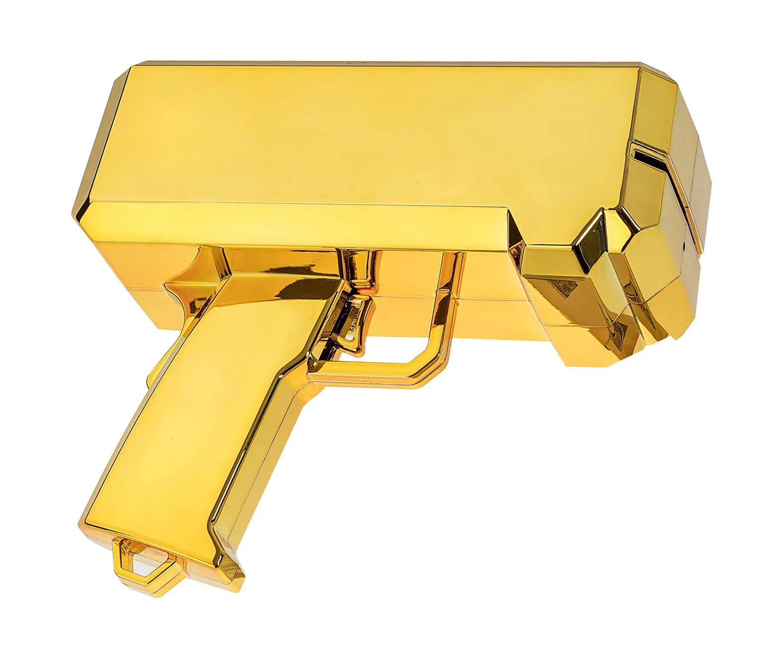 Factory own promotional Metallic Gold money Spray Gun OEM LOGO & Color Cash Cannon Money Gun gold plated Chrome Gold money gun