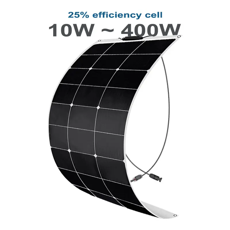 Высокоэффективная солнечная панель 100 ватт ETFE Sunpower 12 В 30 Вт 50 Вт 100 Вт 120 Вт 150 Вт 200 Вт полугибкая солнечная панель для домашнего использования