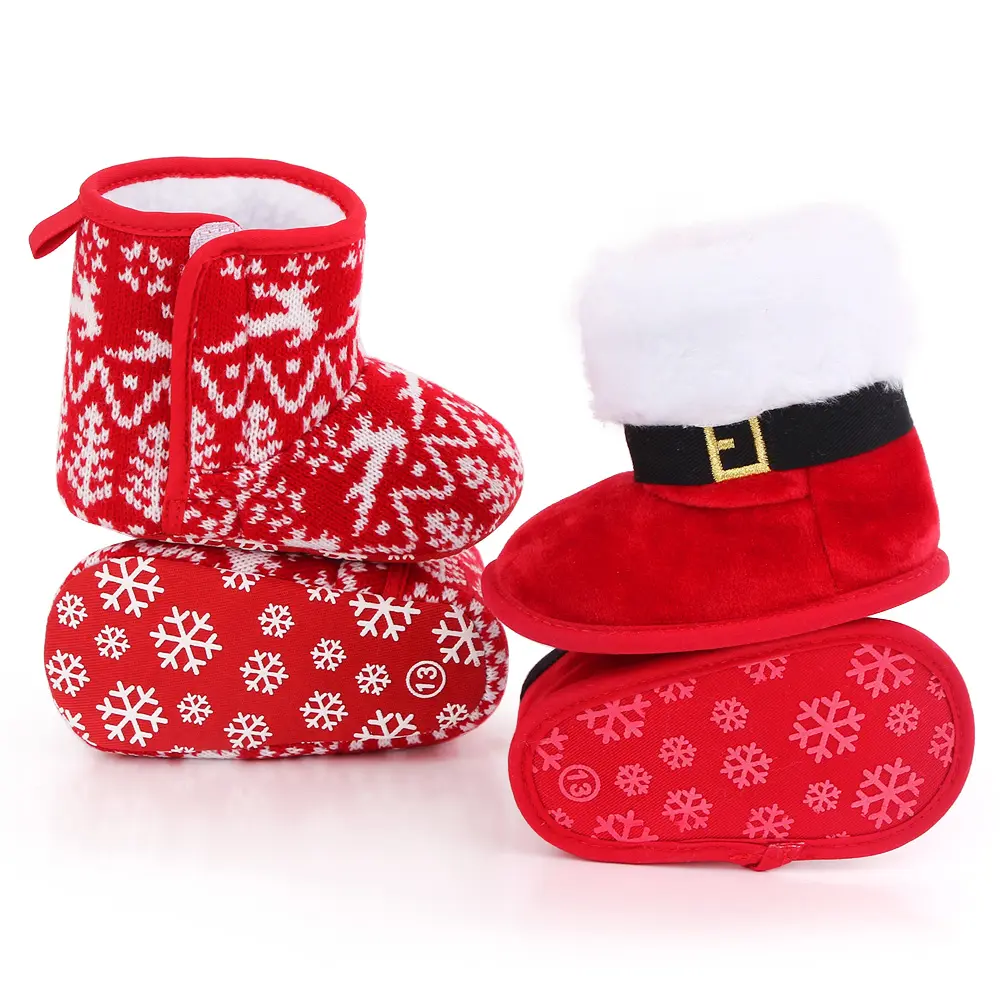 2020 Новое поступление Рождественская Детская обувь зимние теплые хлопковые детские сапоги