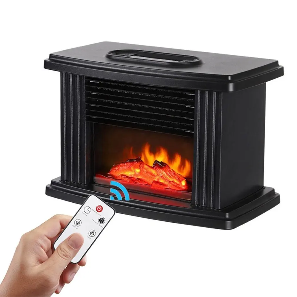 1000W Electric Fireplace With Remote Control Electric Flame Decorative Heater Portable Indoor Space Electric Heater