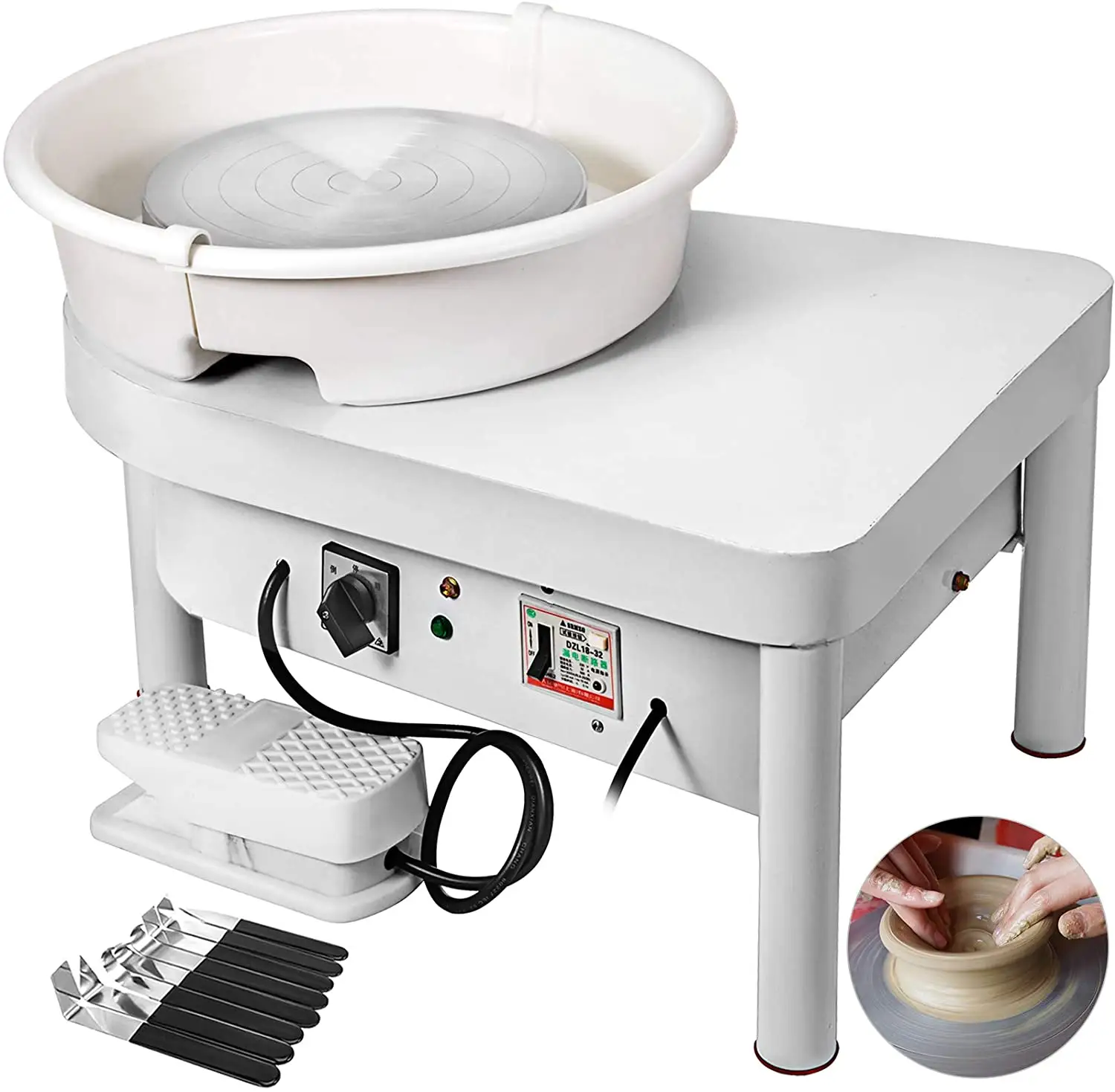 Wholesale 25 cm 280W Electric Pottery  Lathes Wheel Ceramics Clay Potter with Repair Tool