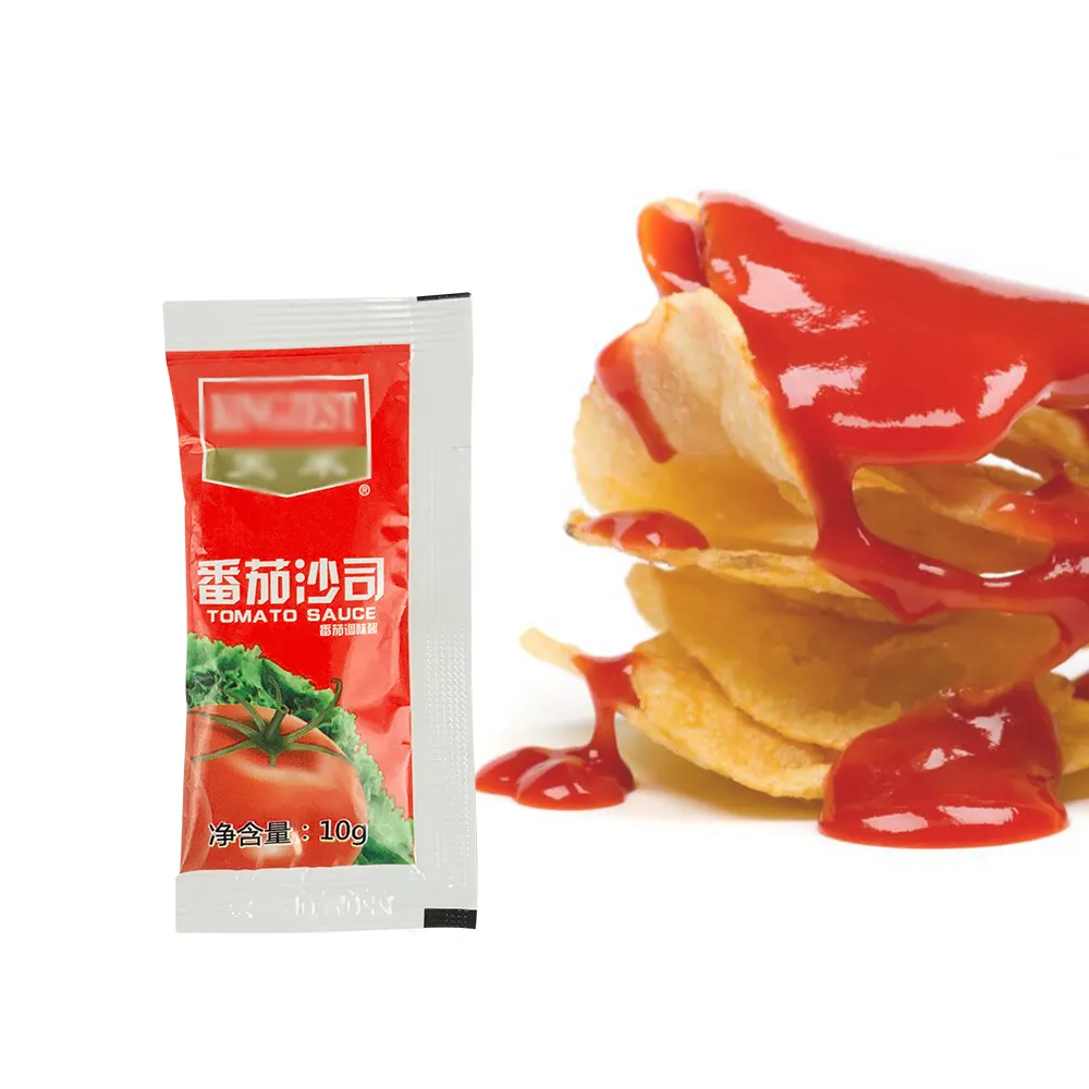 OEM/ODM Wholesale Easy Open sachet 10g 300g Bag Packing Ketchup sachet Natural Sauce Xinjiang Tomato Paste sachet