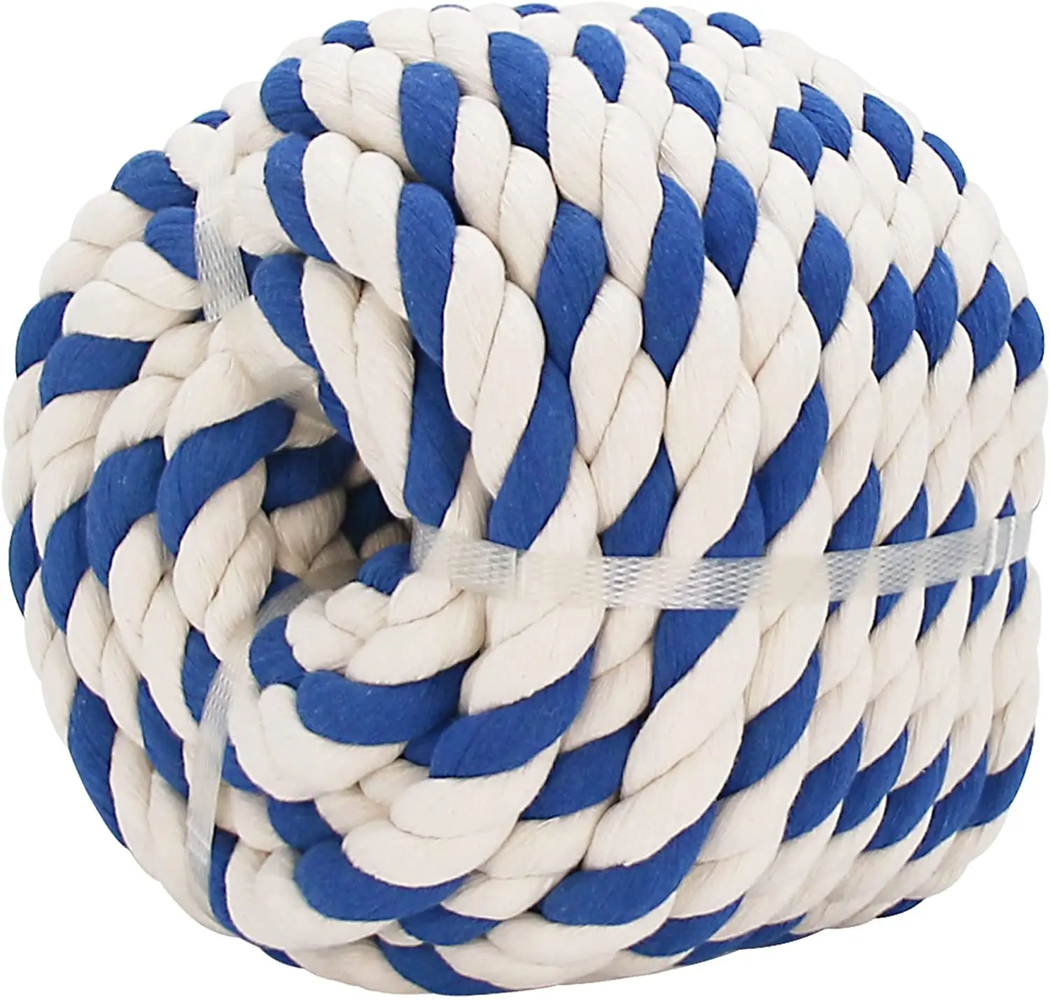 Индивидуальные Премиум макраме пряжа Декор сине-белые цветные толстые мягкие высокое качество 3 нитка Скрученная хлопковая веревка