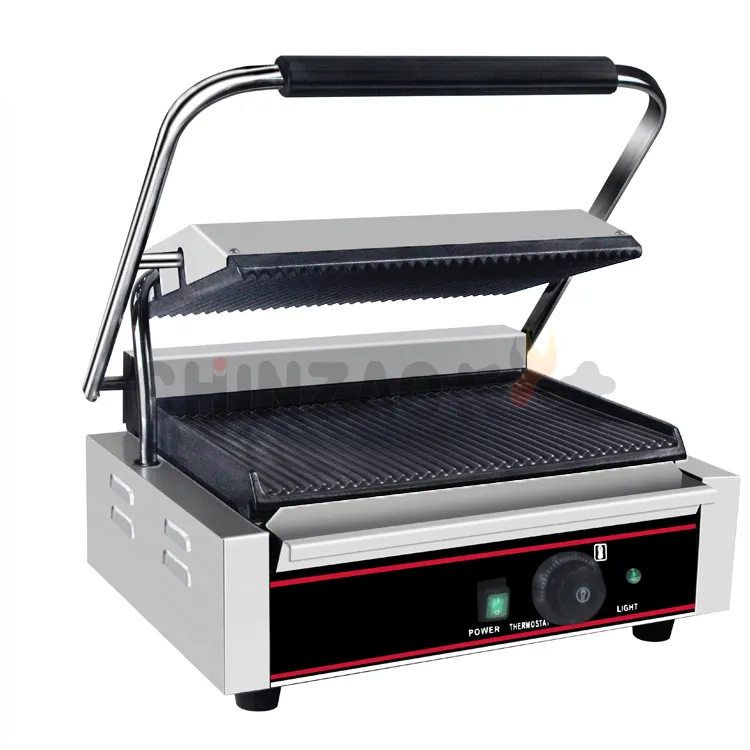 CHZ-820 CHINZAO China Cheap Price All Ribbed Electric Sandwich Panini Grill with CE