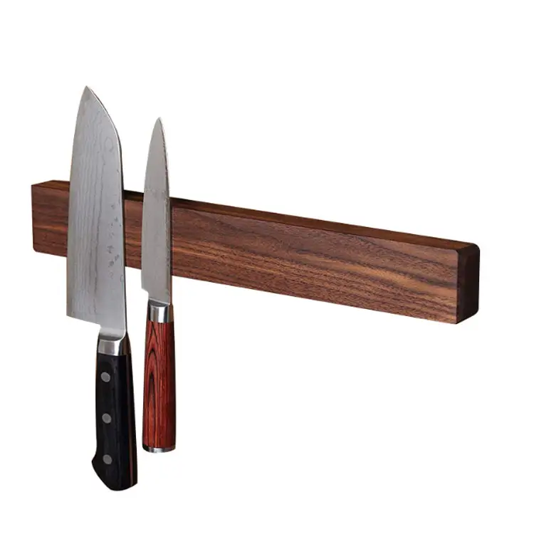 Премиум бамбуковая деревянная магнитная полоса для ножей, держатель для ножей, столовых приборов