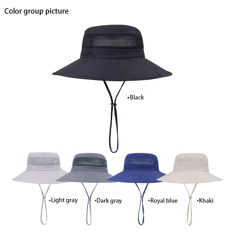 Custom Retractable Portable Sun Hat Outdoor Fishing Creative Mountaineering Hat Big Brim Fast Drying Creative Mesh Hat
