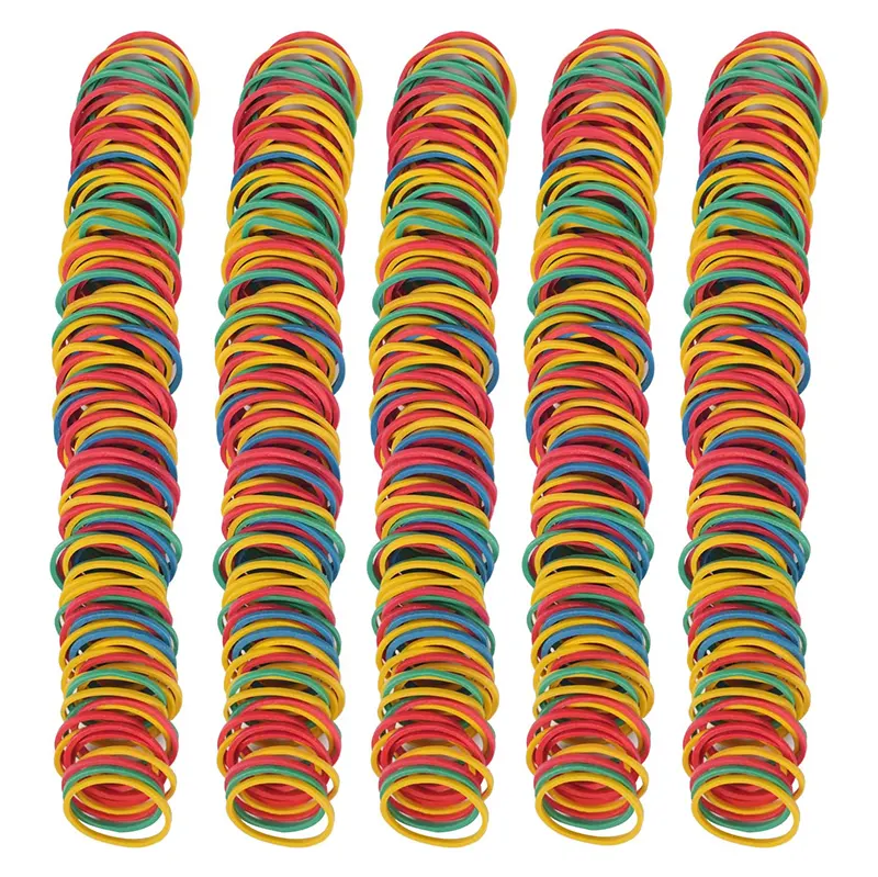 Bulk Elastic Small Colorful Rubber Bands Strong Stretchable Rubberbands for School Home Bank Office Supplies