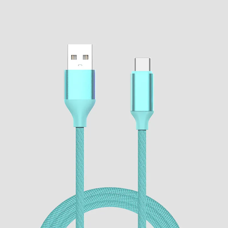 Customized Fabric Braided 3A Usb A To C Fast Charging Data Cable For Samsung Huawai And Vivo