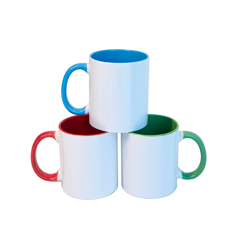 Wholesale 11 oz Coffee Ceramic Cup mug factory sale 11oz full white blank sublimation mug with handle