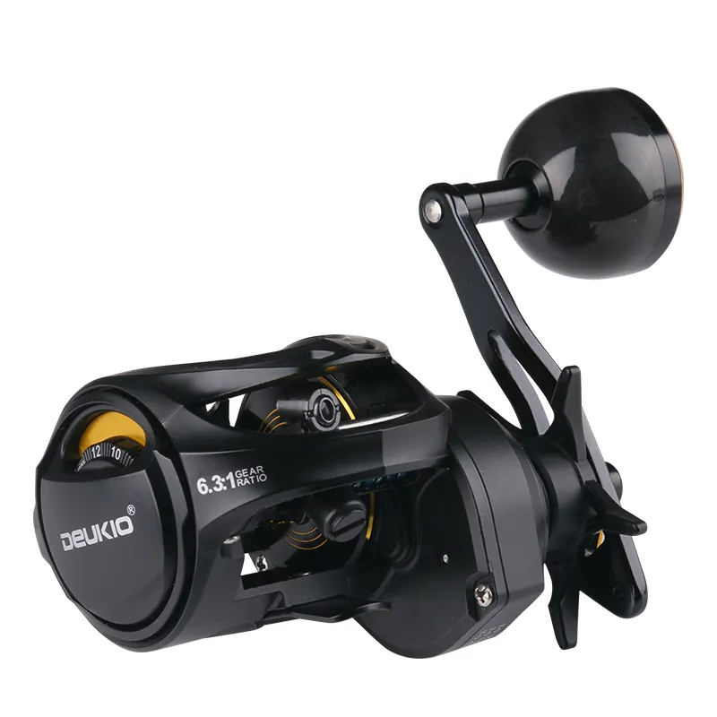 Deukio Carbon Fiber Material 6.3:1 Max Drag 16kg Baitcasting Fishing Reels Deepsea Baitcasting Reel