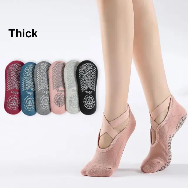 Wholesale Custom Logo Cotton Pair Woman Antislip Gym Pilates Non Slip Yoga Sock