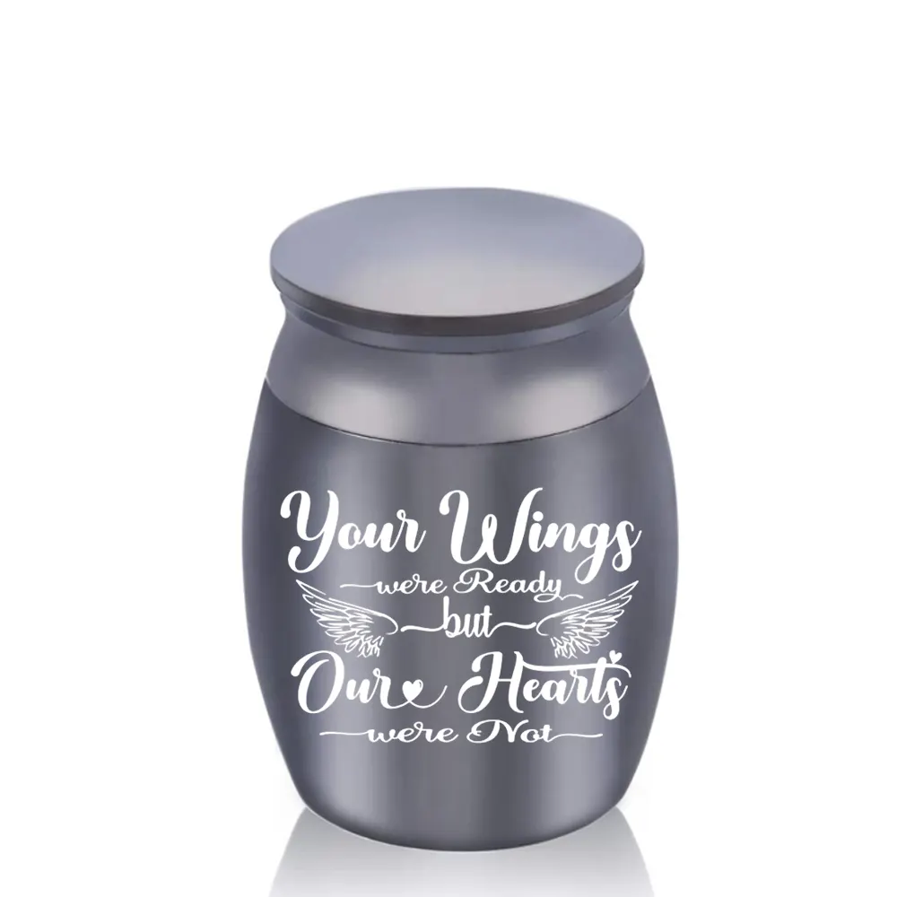 Wholesale angel wings ashes souvenirs for human/pet cremation urns engraved -Your wings were ready but our hearts were not-