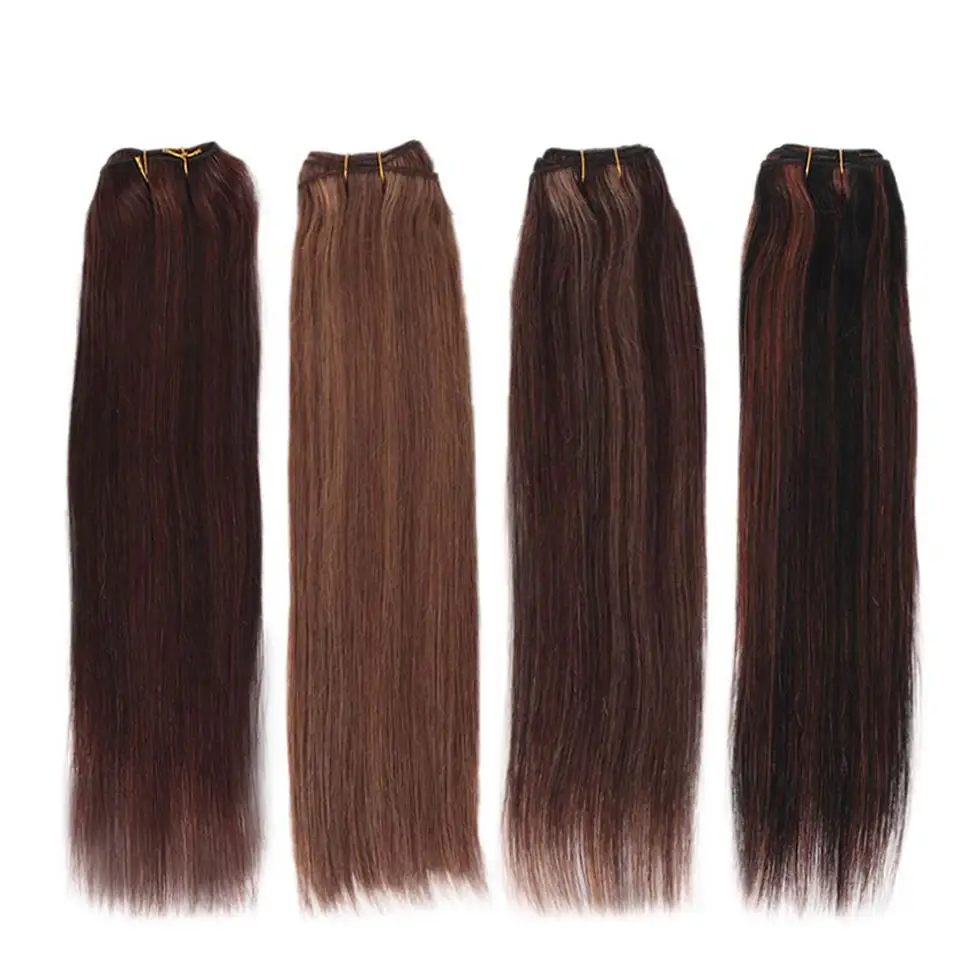 Бразильские прямые волосы P4/27 P6/27, коричневые P4/30, плетеные пучки, 100% натуральные волосы для наращивания от 10 до 26 дюймов