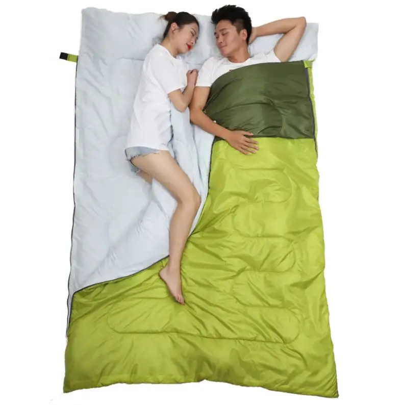 Очень широкий 2 человека спальный мешок Открытый Кемпинг Аварийный водонепроницаемый спальный мешок с подушками
