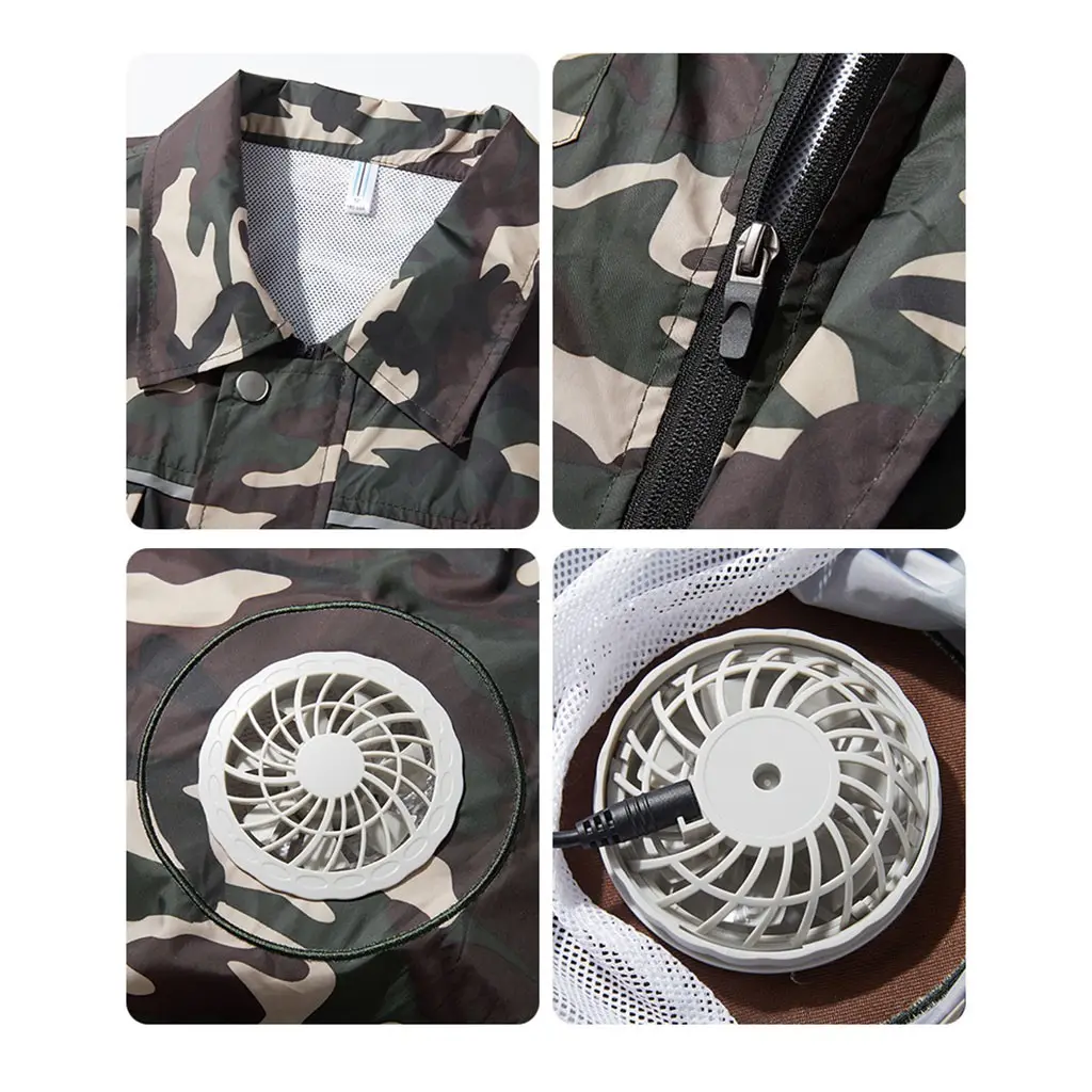 Factory Sales Air Conditioned Fan Cooling Jacket Outdoor Worker's Summer Cooling Clothes With 2 Fans For Temperature Reduction