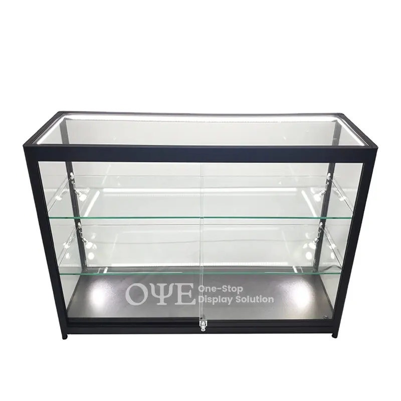 Boutique retail store glass shelving showcase 2022 modern style design showcase display case