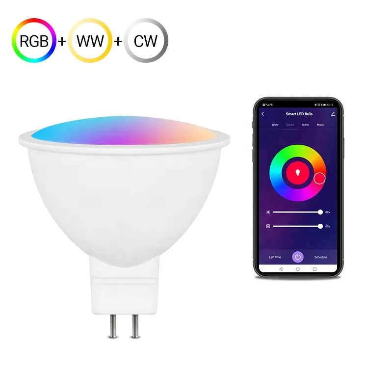 Tuya Smart App 5W LED Bulb Wifi LED Light RGB GU10 MR16 LED Downlight Outdoor Wall Lamp Smart LED Lighting MR16 5W Spot