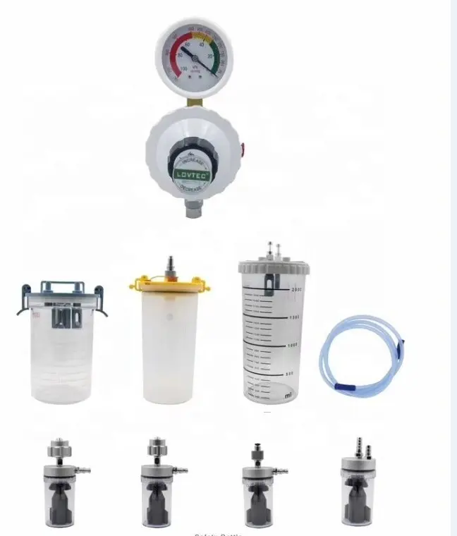 medical gas Suction Vacuum Regulator with 1L or 2L bottle