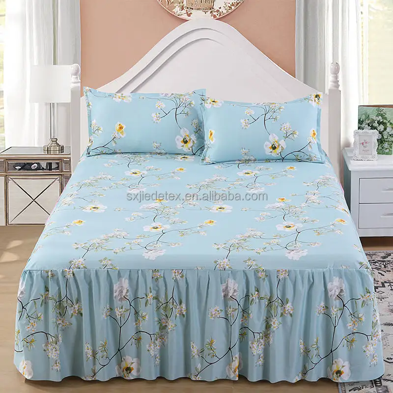 Luxury Designs Colorful Printed Non-slip Home Decorative Bed Sheets Cover King Queen Size Bed Skirts