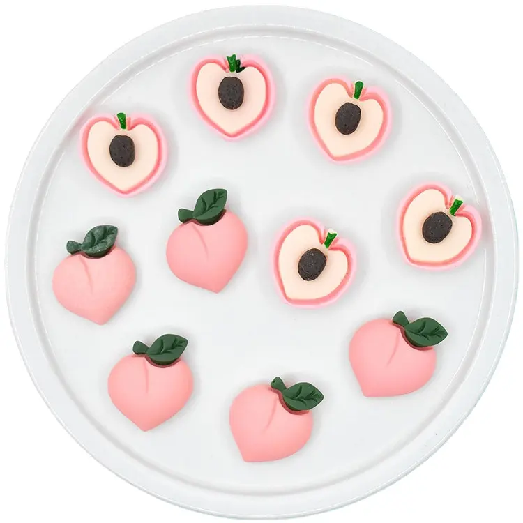 Милые детские поделки из смолы в современном стиле, поделки в виде фруктов, персиковые поделки «сделай сам» из смолы