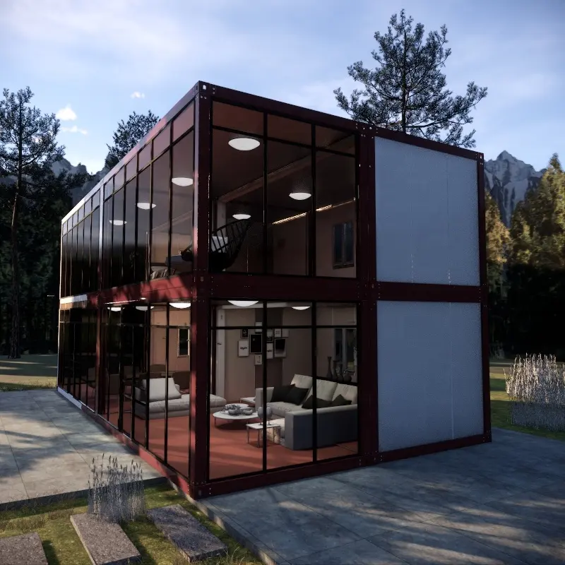 Complete Decorative Cheap Two Storey Luxury Prefab Container House For Sale