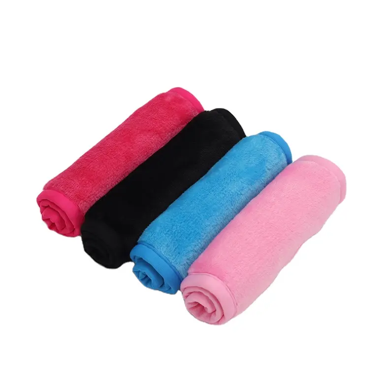 Wholesale customized makeup cloth remover towel face towel cloth two layers velvet bamboo for women