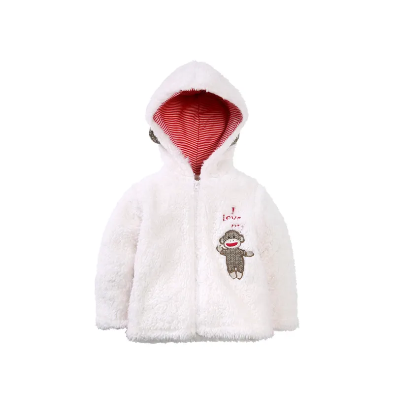 Ivory White Sherpa Infant Hoodies One Piece Newborn Girl Boys Clothes Baby Winter Hoodies