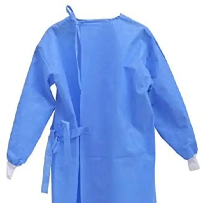 Медицинские платья уровня 3, сергические SMS, ПП, ПЭ, голубой Одноразовый комбинезон для пациентов, нестерильный медицинский одноразовый хирургический халат