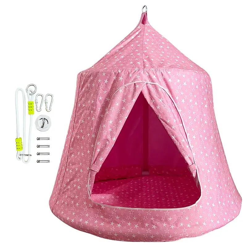 New Design kids hanging tent and tent swing with Crescent Stand