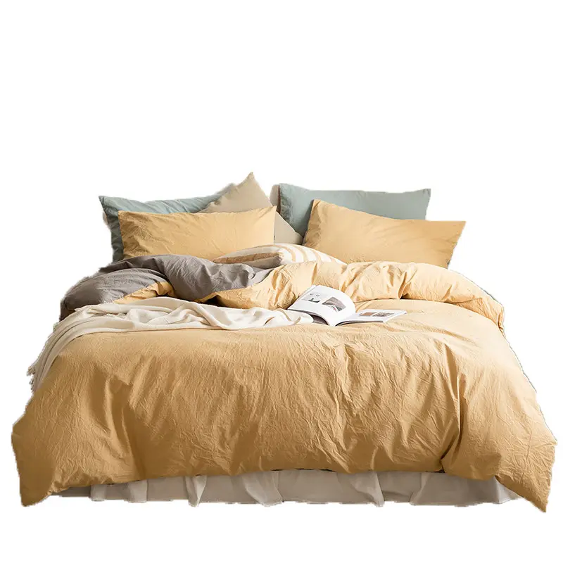 Hot selling 100% cotton bedding set simple 40S bedsheet bedding set designer bedding set