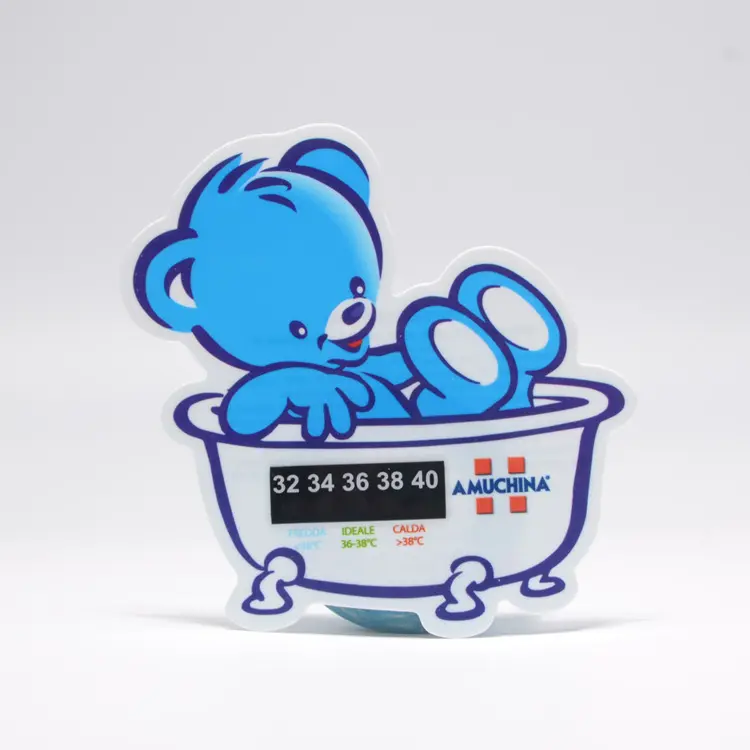 MM-TC016 LCD Cartoon Digital Baby Bath Water Thermometer Card with Self Adhesive Sticker