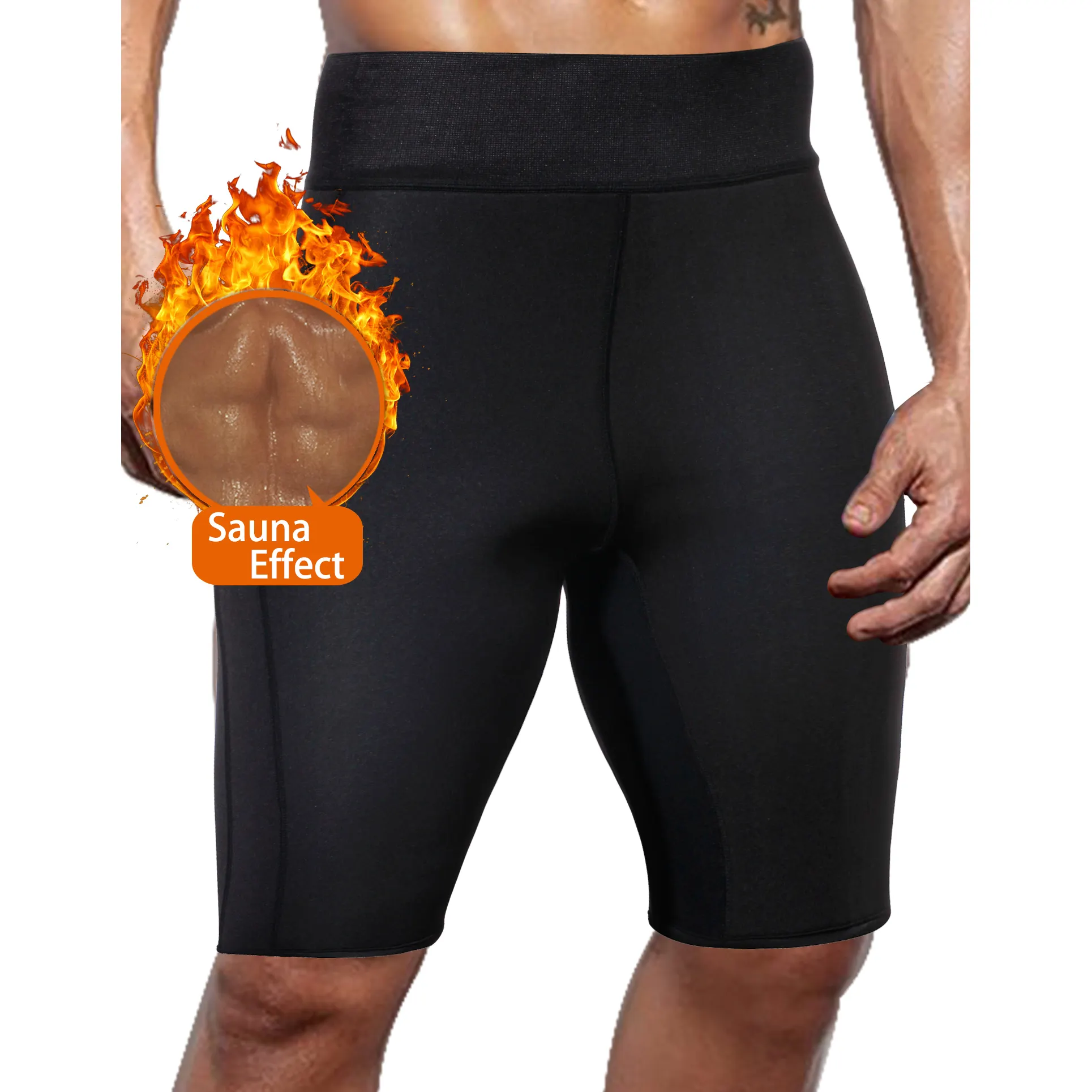 Men Body Shaper Sport Fitness Shorts Neoprene Hot Sweat Thermo Sauna Pants with Pockets