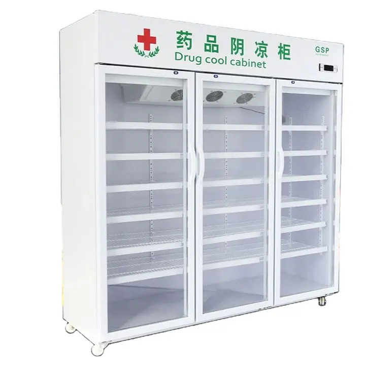 400L-1200L медицины оттенок шкаф коммерческой медицинский госпиталь витрина для лекарств рефрижератор с одной дверью аптека морозильная камера