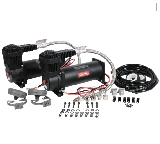 Air ride dual pack 12v dc motor air compressor for car suspension system