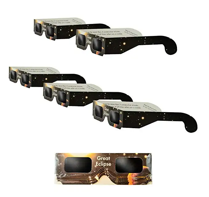 ISO Certified Paper Solar Eclipse Glasses for Direct Sun Viewing