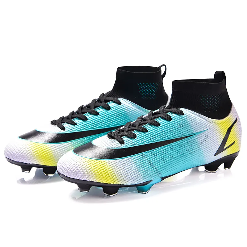 Men Soccer Boots with Cleat Breathable Football Shoes Ankle for Outdoor Running Walking Athletic