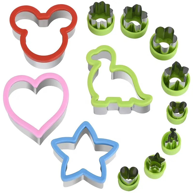 Sandwich Cutters Set 12 for Kids Holiday Cookie Cutters Vegetable Fruit Cutter Shape for Boys & Girls