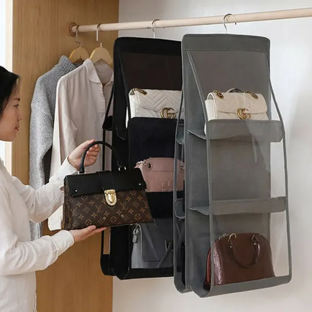 Домашняя организация, крючок-вешалка, 6 карманов, большие сумки, складной подвесной органайзер для хранения сумок и кошельков