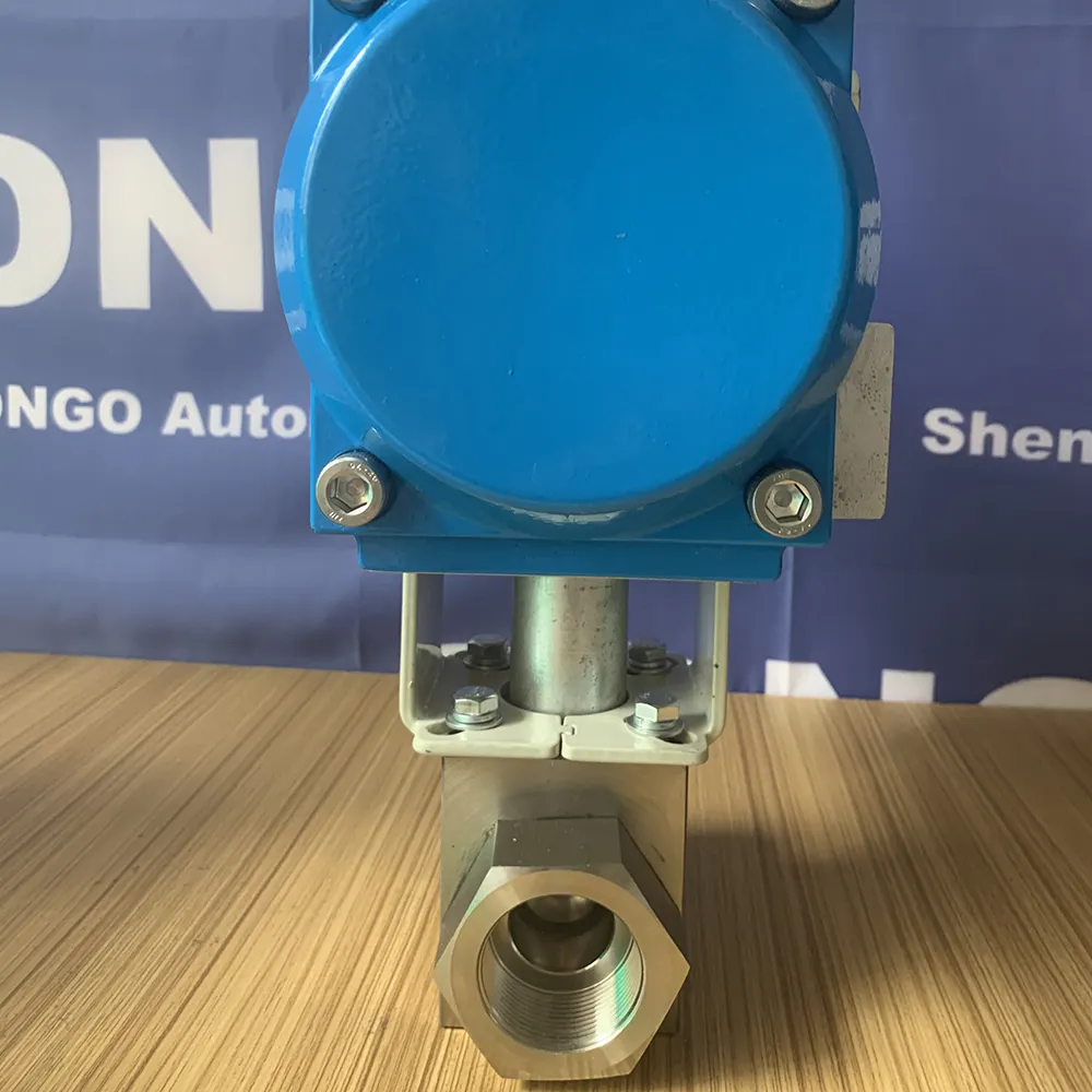 DN50 40Mpa Forged Stainless Steel 316 5000 PSI High Pressure Hydraulic Pneumatic Actuator With 2 Way Pneumatic Ball Valve