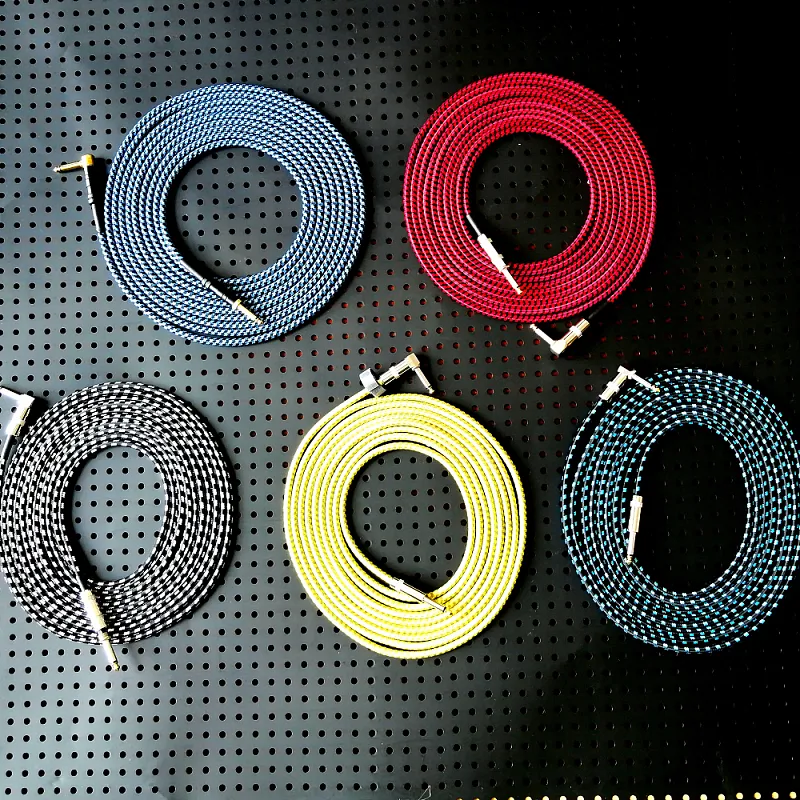 Electric Guitar Cable Manufacturer Wholesale 3M 10ft Plug Electric Guitar Cable Colorful Good Quality Guitar Cable