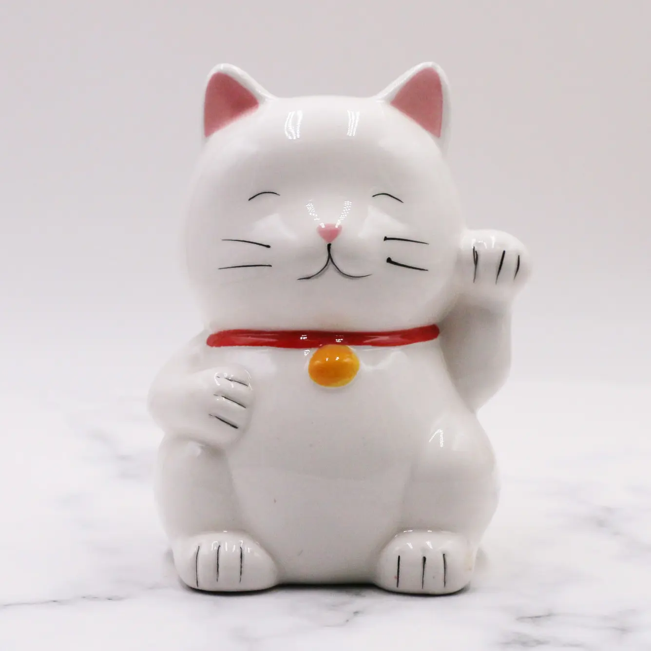 Оптовая продажа, винтажная белая керамическая Детская копилка в форме счастливого кота, копилка для денег в подарок